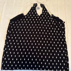 Old Navy Black and White Patterned Tank Top